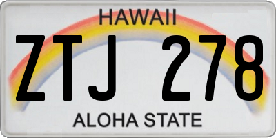 HI license plate ZTJ278