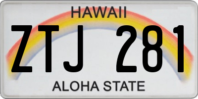 HI license plate ZTJ281