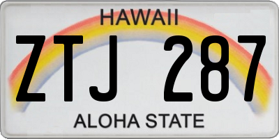 HI license plate ZTJ287