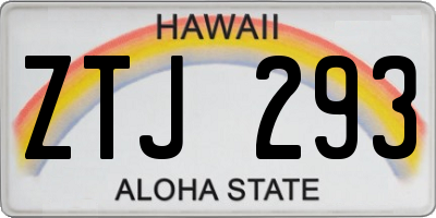 HI license plate ZTJ293