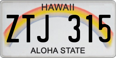 HI license plate ZTJ315