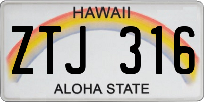 HI license plate ZTJ316