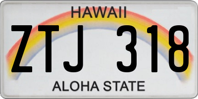 HI license plate ZTJ318