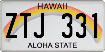 HI license plate ZTJ331