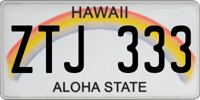 HI license plate ZTJ333