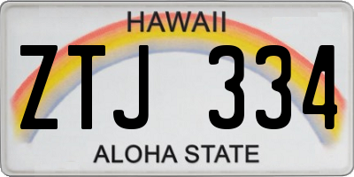 HI license plate ZTJ334