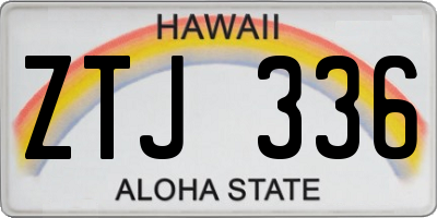 HI license plate ZTJ336