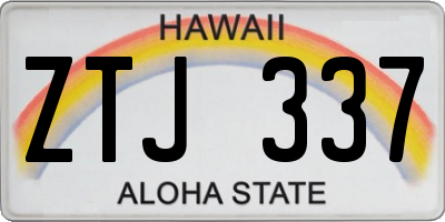 HI license plate ZTJ337