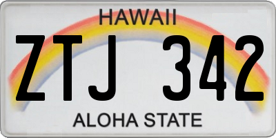 HI license plate ZTJ342