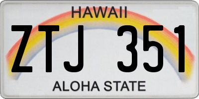 HI license plate ZTJ351