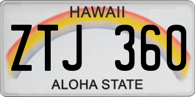 HI license plate ZTJ360