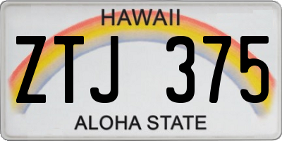 HI license plate ZTJ375