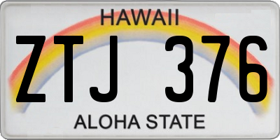 HI license plate ZTJ376