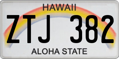HI license plate ZTJ382