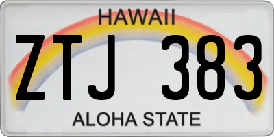 HI license plate ZTJ383