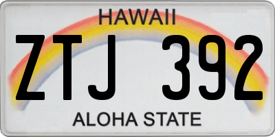 HI license plate ZTJ392