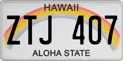 HI license plate ZTJ407