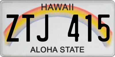 HI license plate ZTJ415