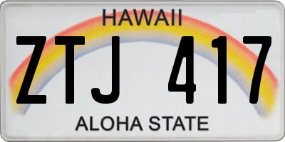 HI license plate ZTJ417