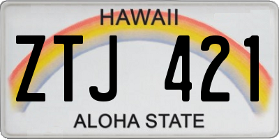 HI license plate ZTJ421