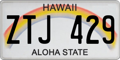 HI license plate ZTJ429