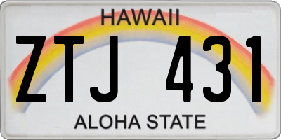 HI license plate ZTJ431
