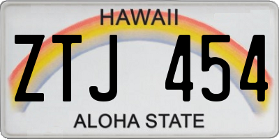 HI license plate ZTJ454