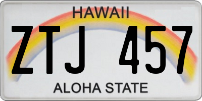 HI license plate ZTJ457