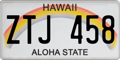 HI license plate ZTJ458