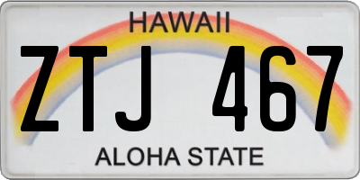 HI license plate ZTJ467