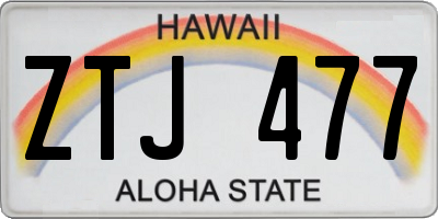 HI license plate ZTJ477
