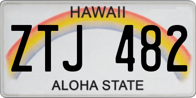 HI license plate ZTJ482