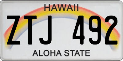 HI license plate ZTJ492