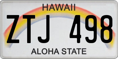 HI license plate ZTJ498