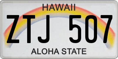 HI license plate ZTJ507