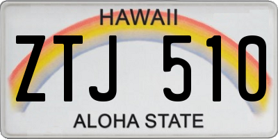 HI license plate ZTJ510