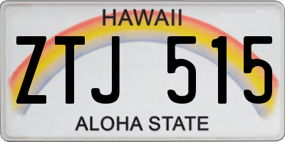 HI license plate ZTJ515