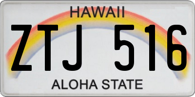 HI license plate ZTJ516
