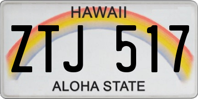 HI license plate ZTJ517