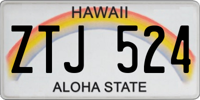 HI license plate ZTJ524