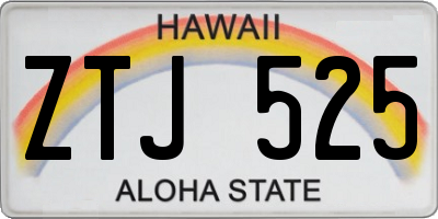 HI license plate ZTJ525