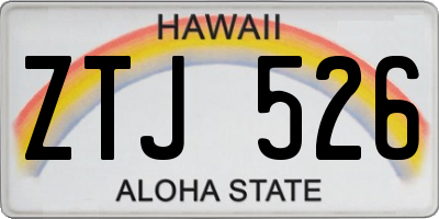 HI license plate ZTJ526