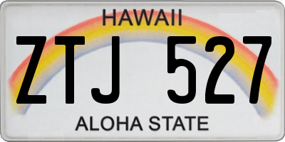HI license plate ZTJ527