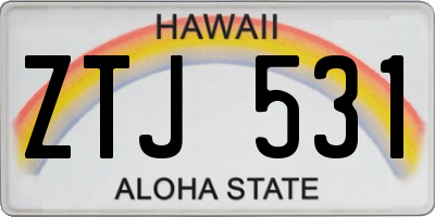 HI license plate ZTJ531