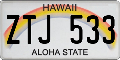 HI license plate ZTJ533