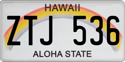 HI license plate ZTJ536