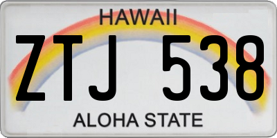 HI license plate ZTJ538
