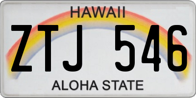 HI license plate ZTJ546