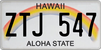 HI license plate ZTJ547