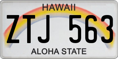 HI license plate ZTJ563